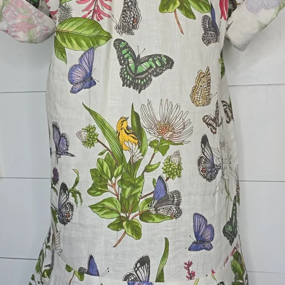 J. McLaughlin Wellesley Linen Dress In Jardin Mariposa - Picture 6 of 9